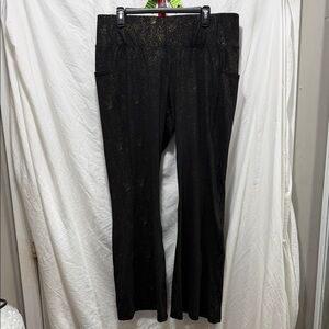 Livi Active Black and Gold Flare Pants